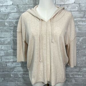 Chaser Cream Ribbed Hooded Top